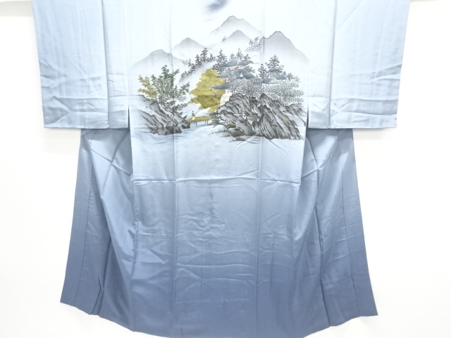 アンティーク　風景模様男物長襦袢